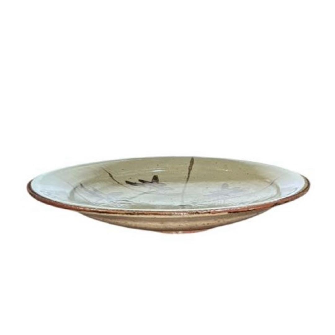 十三代 中里太郎右衛門陶房 絵唐津 松文皿 22cm 共箱 栞付 唐津焼