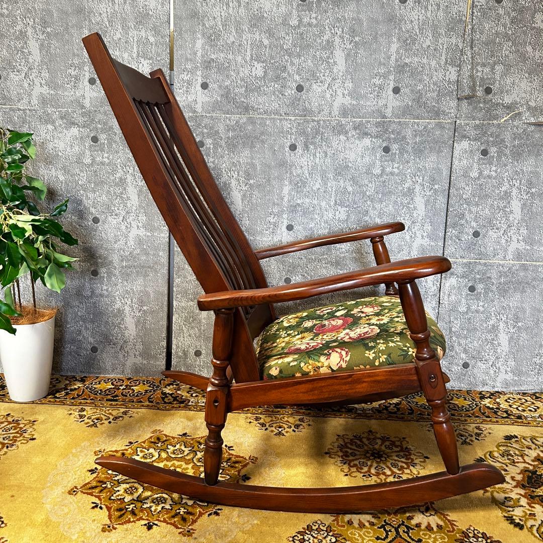 ꧁レトロ家具꧂花柄ロッキングチェア 揺れ 揺り 椅子 いす イス チェア