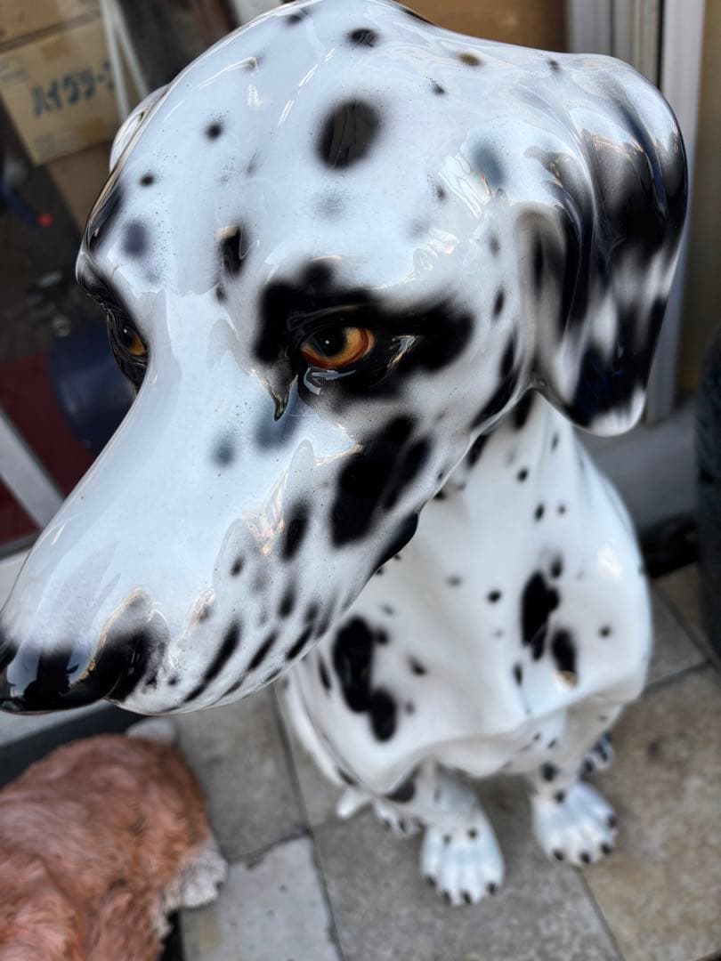 ☆週末大特価☆イタリー製ダルメシアン 陶器 置物　80センチ