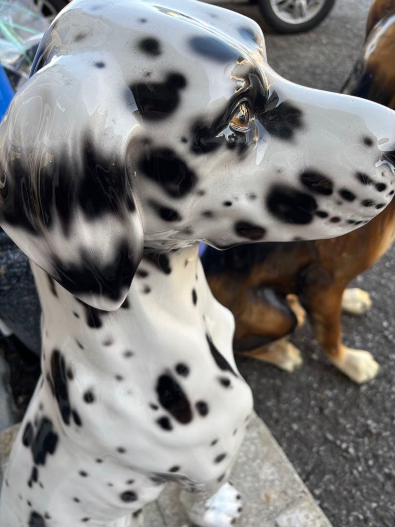 ☆週末大特価☆イタリー製ダルメシアン 陶器 置物　80センチ