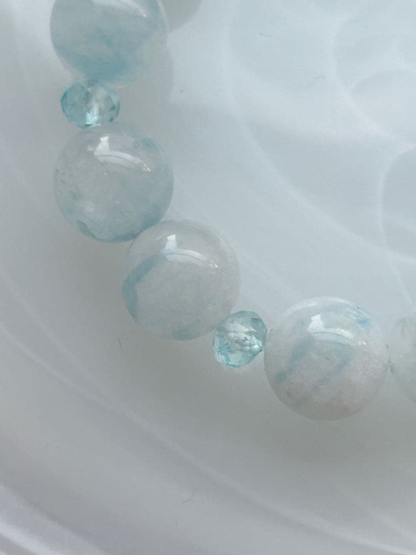 ラリマー、アクアマリン、アクアマリンシリカ、トパーズのブレスレット