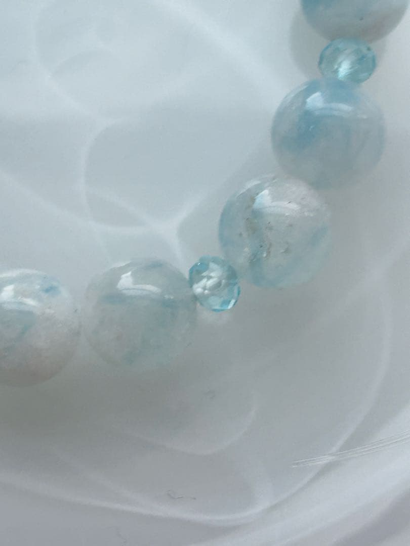 ラリマー、アクアマリン、アクアマリンシリカ、トパーズのブレスレット