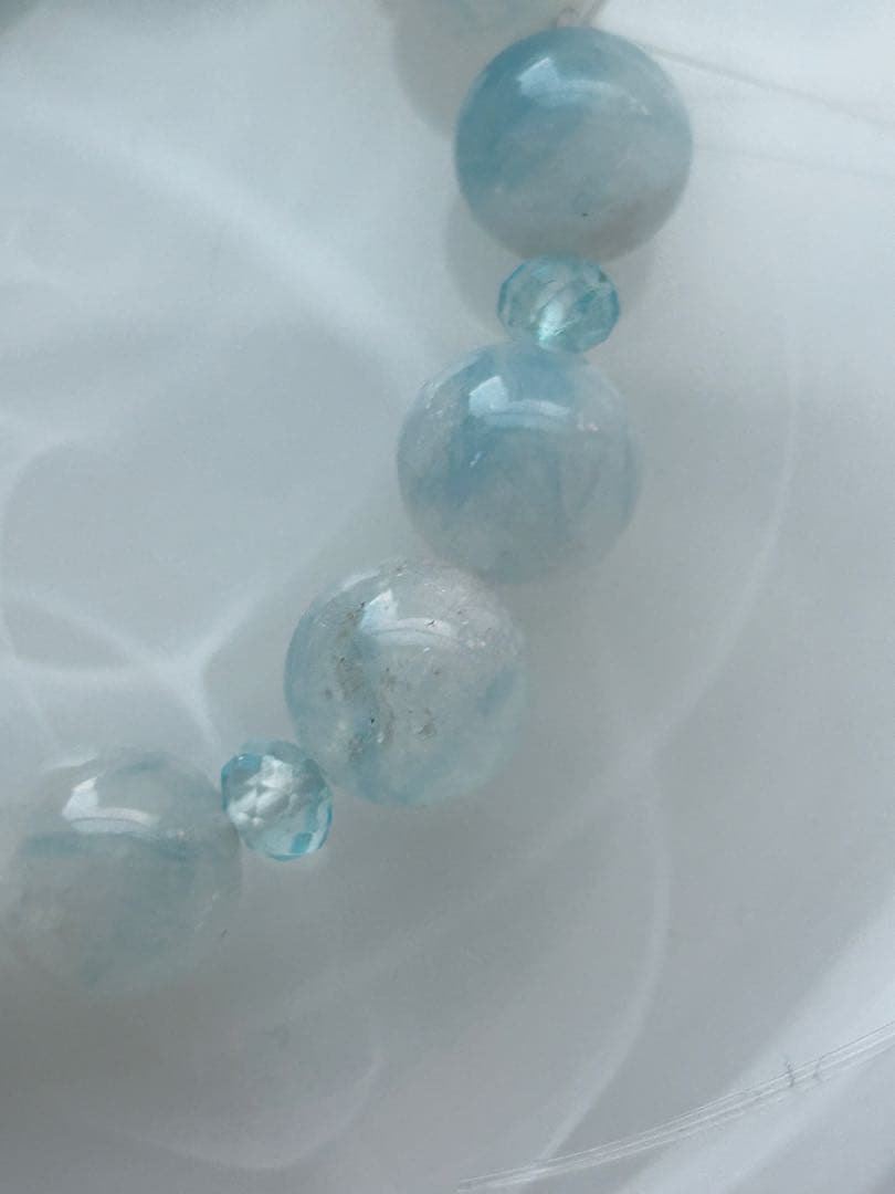 ラリマー、アクアマリン、アクアマリンシリカ、トパーズのブレスレット