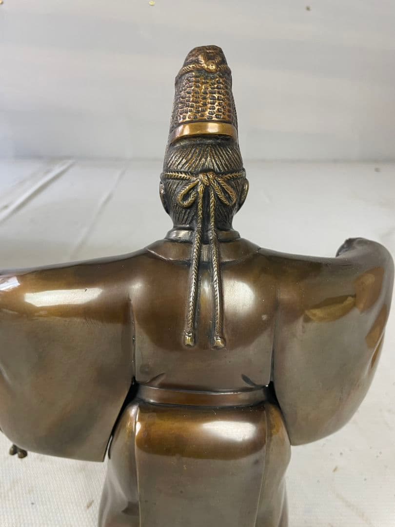 真鍮製　舞踏像 　舞翁　能面　木箱付き