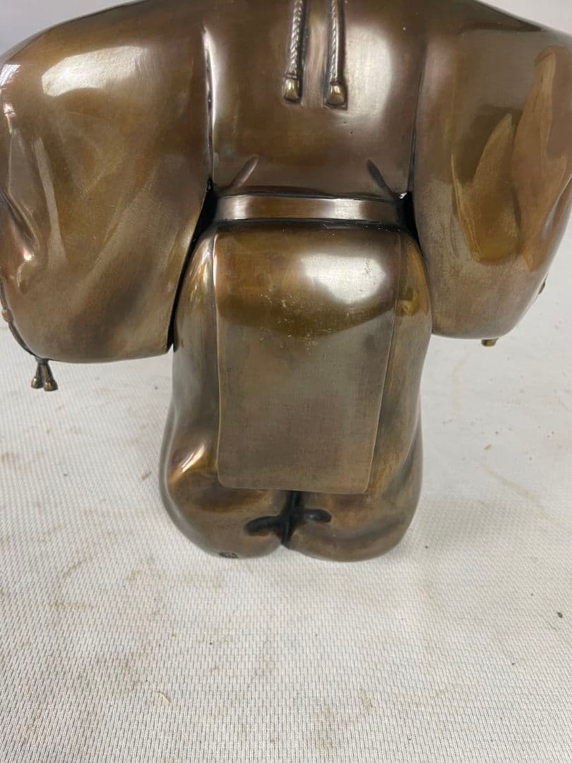 真鍮製　舞踏像 　舞翁　能面　木箱付き