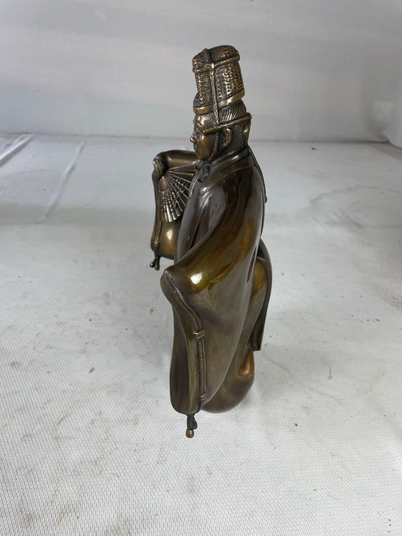 真鍮製　舞踏像 　舞翁　能面　木箱付き