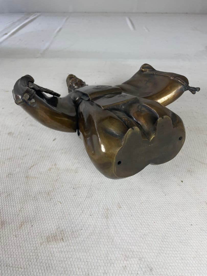 真鍮製　舞踏像 　舞翁　能面　木箱付き