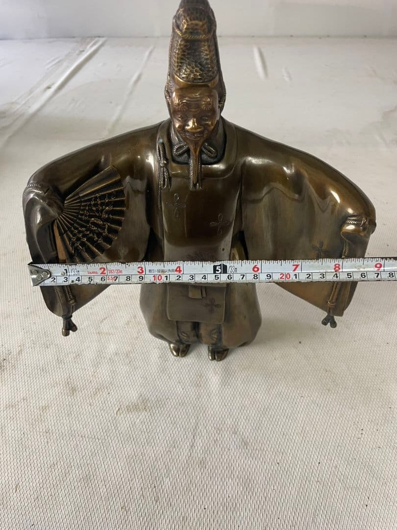 真鍮製　舞踏像 　舞翁　能面　木箱付き