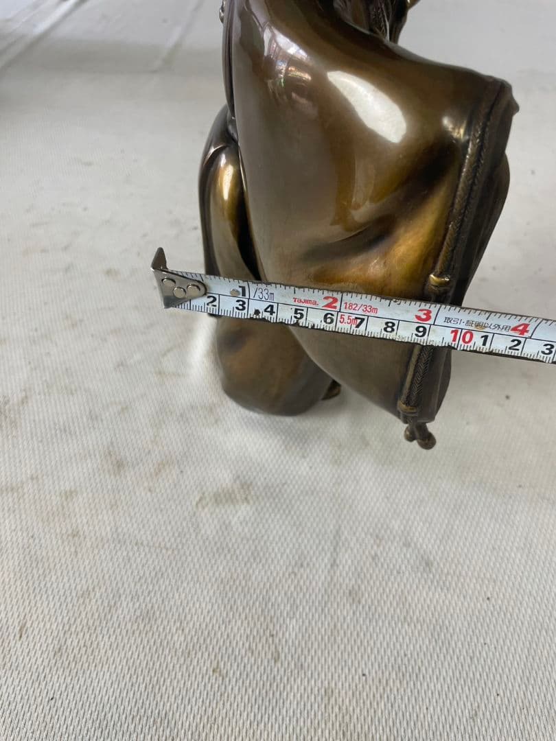 真鍮製　舞踏像 　舞翁　能面　木箱付き