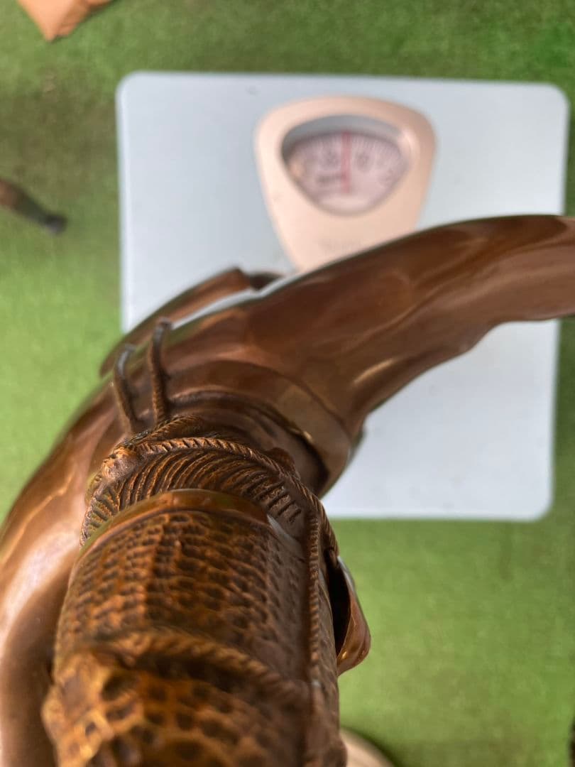 真鍮製　舞踏像 　舞翁　能面　木箱付き