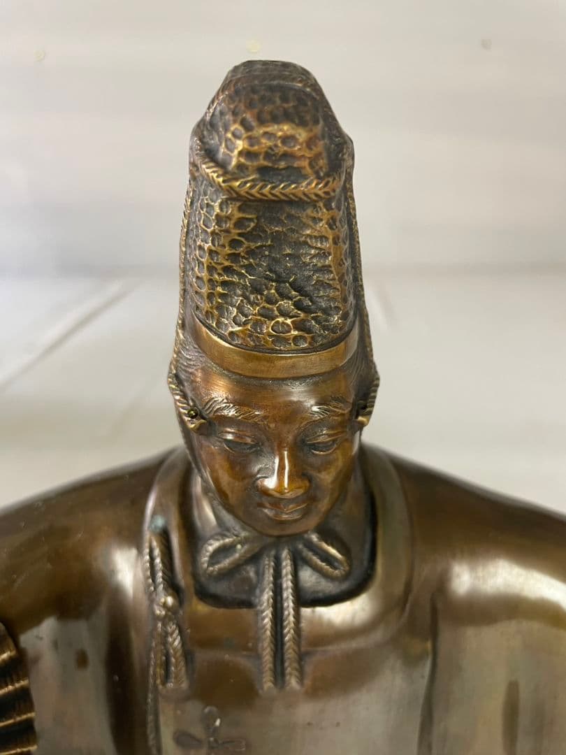 真鍮製　舞踏像 　舞翁　能面　木箱付き