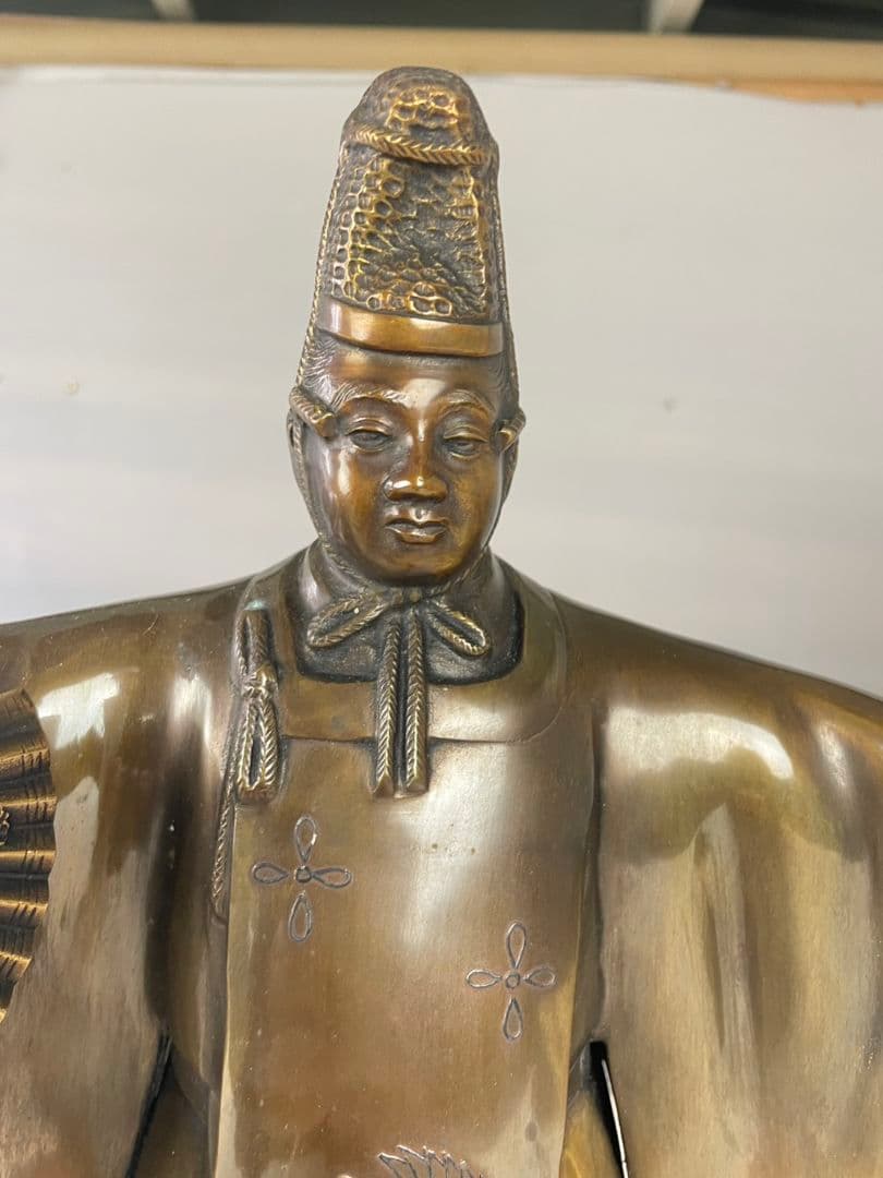真鍮製　舞踏像 　舞翁　能面　木箱付き