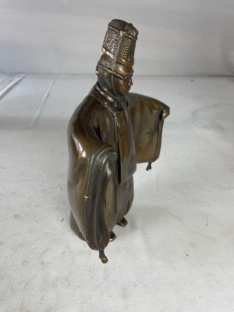 真鍮製　舞踏像 　舞翁　能面　木箱付き