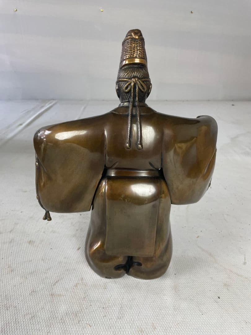 真鍮製　舞踏像 　舞翁　能面　木箱付き