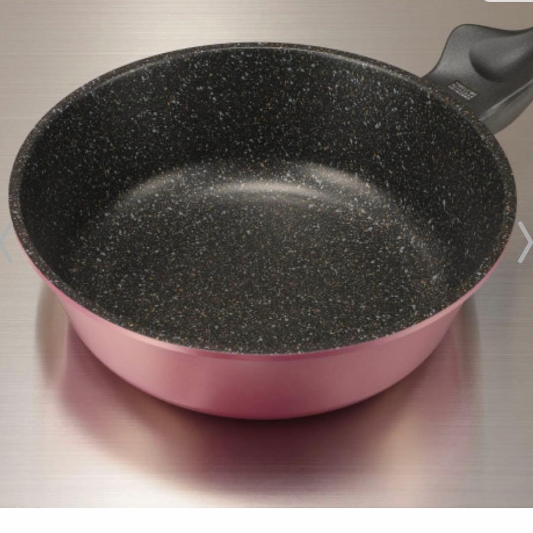 【新品未使用】＜26cm＞こびりつきにくいプレミアムダブルマーブル深型フライパン