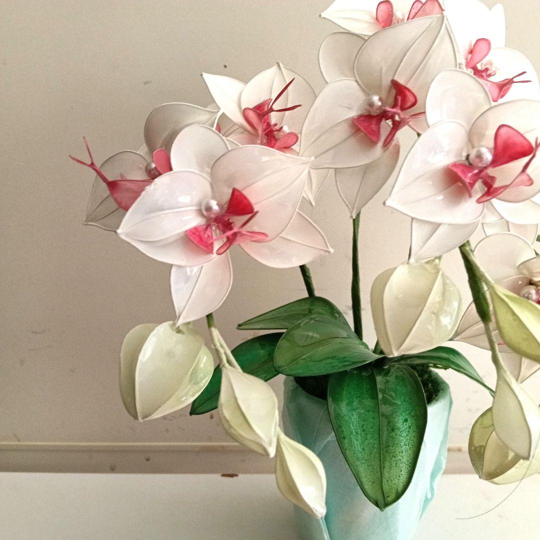 アメリカンフラワー　ディップフラワー　胡蝶蘭　白