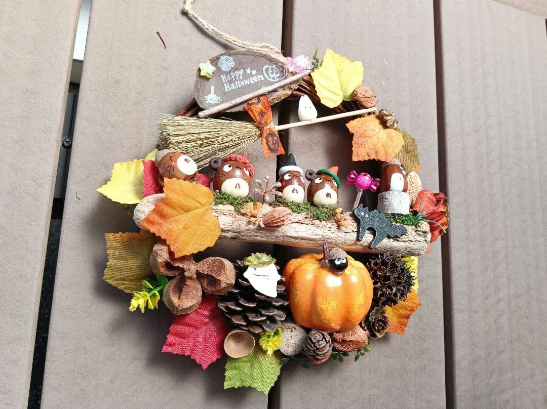 2点、専用です。✾どんぐりアート　ハロウィンのリース、ハロウィンの壁掛け✾