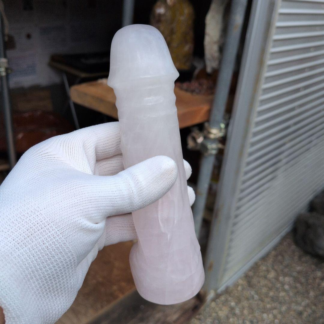 ローズクォーツ　男根　568 鑑賞石　石 置物　オブジェ　インテリア