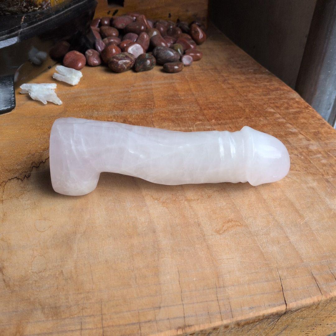 ローズクォーツ　男根　568 鑑賞石　石 置物　オブジェ　インテリア