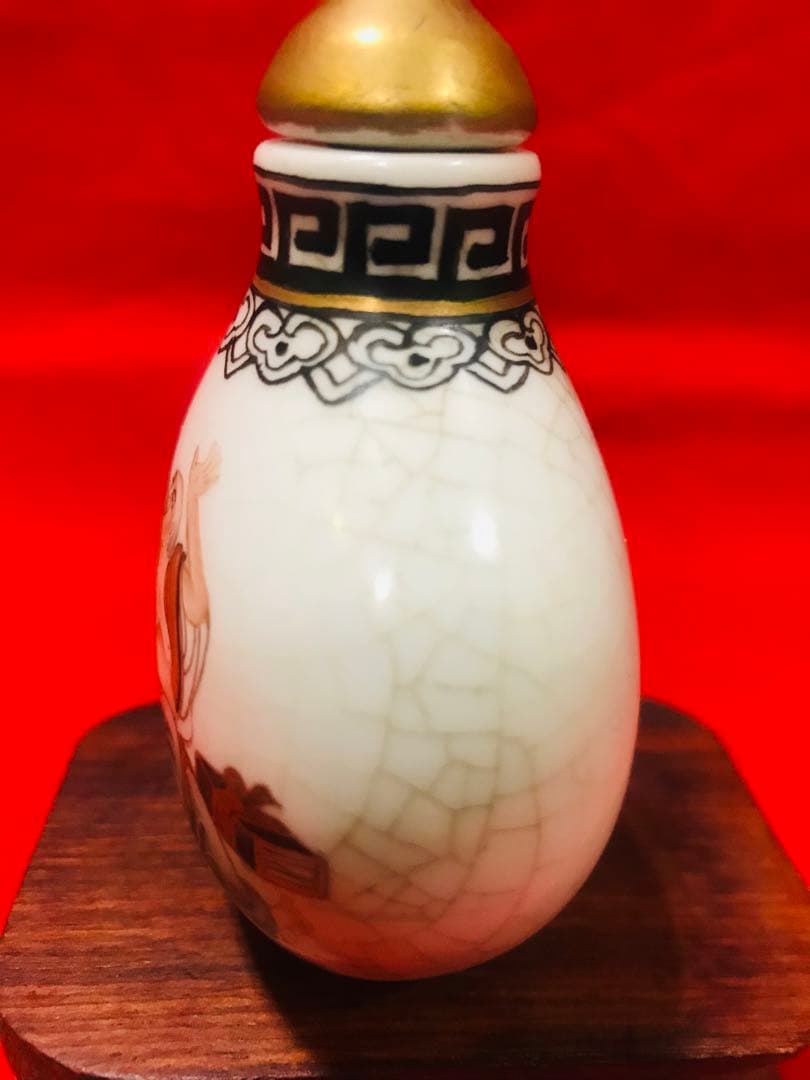 中国 景德鎮 陶磁鼻煙壺 手絵 「笑面佛」