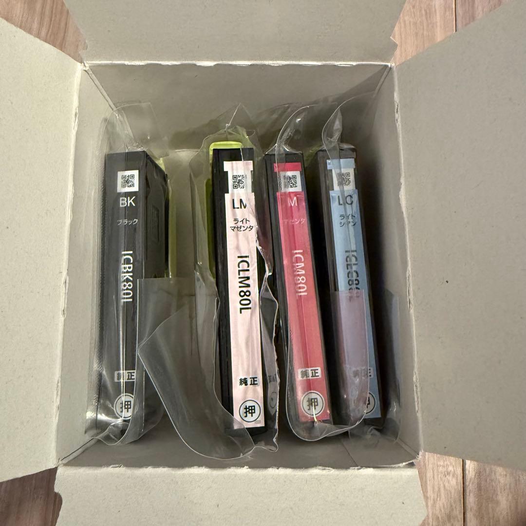 【美品】EPSONプリンター　EP808AB 純正インク残量あり　未使用4本付