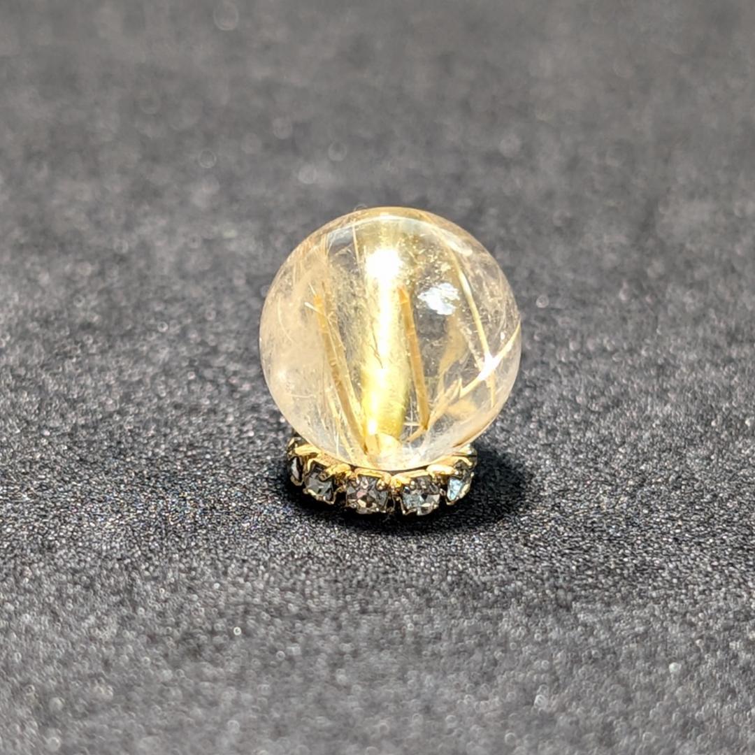 一点物【針の入り方が美しい】タイチンルチル 10ミリ 粒売り 貫通穴あり