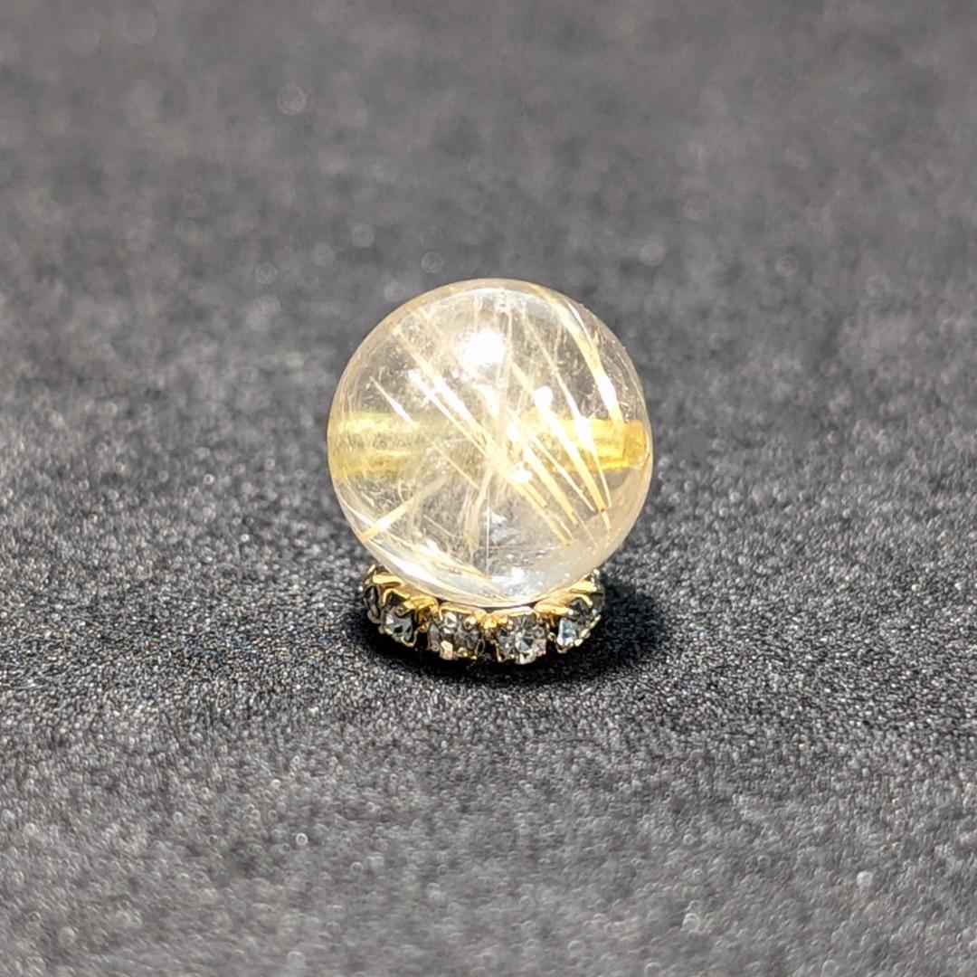 一点物【針の入り方が美しい】タイチンルチル 10ミリ 粒売り 貫通穴あり