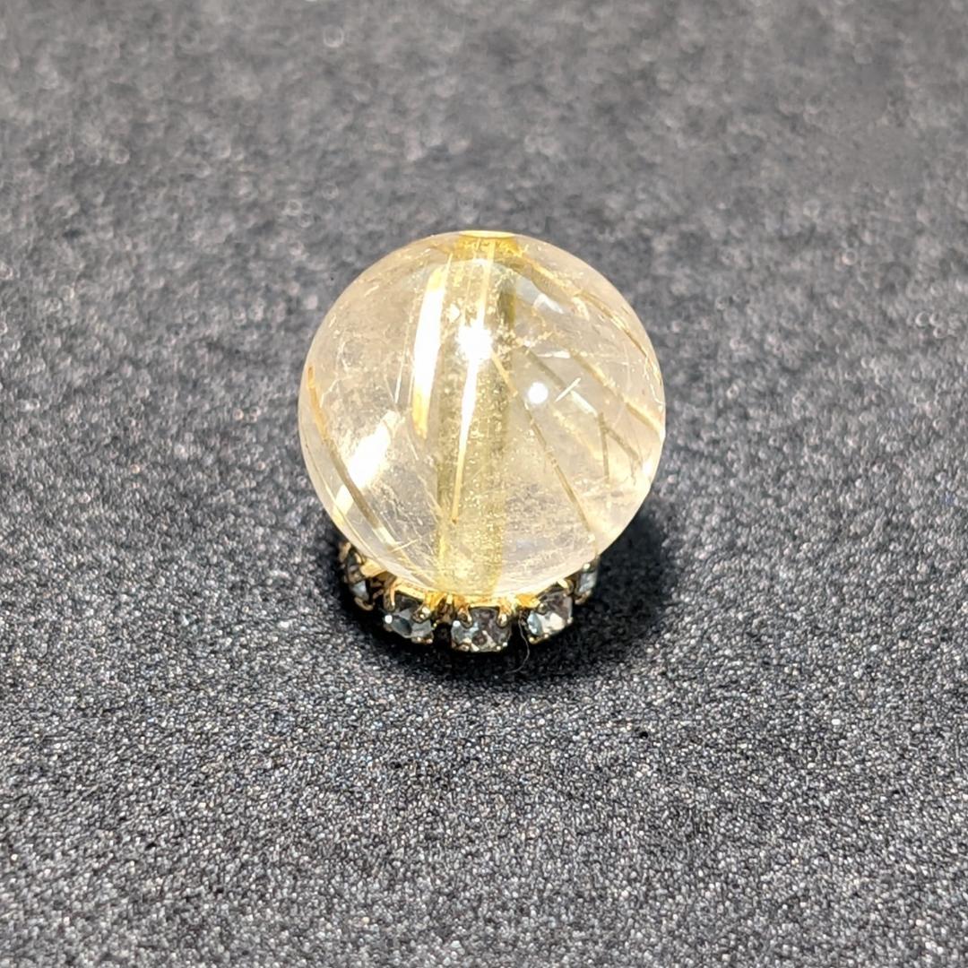 一点物【針の入り方が美しい】タイチンルチル 10ミリ 粒売り 貫通穴あり