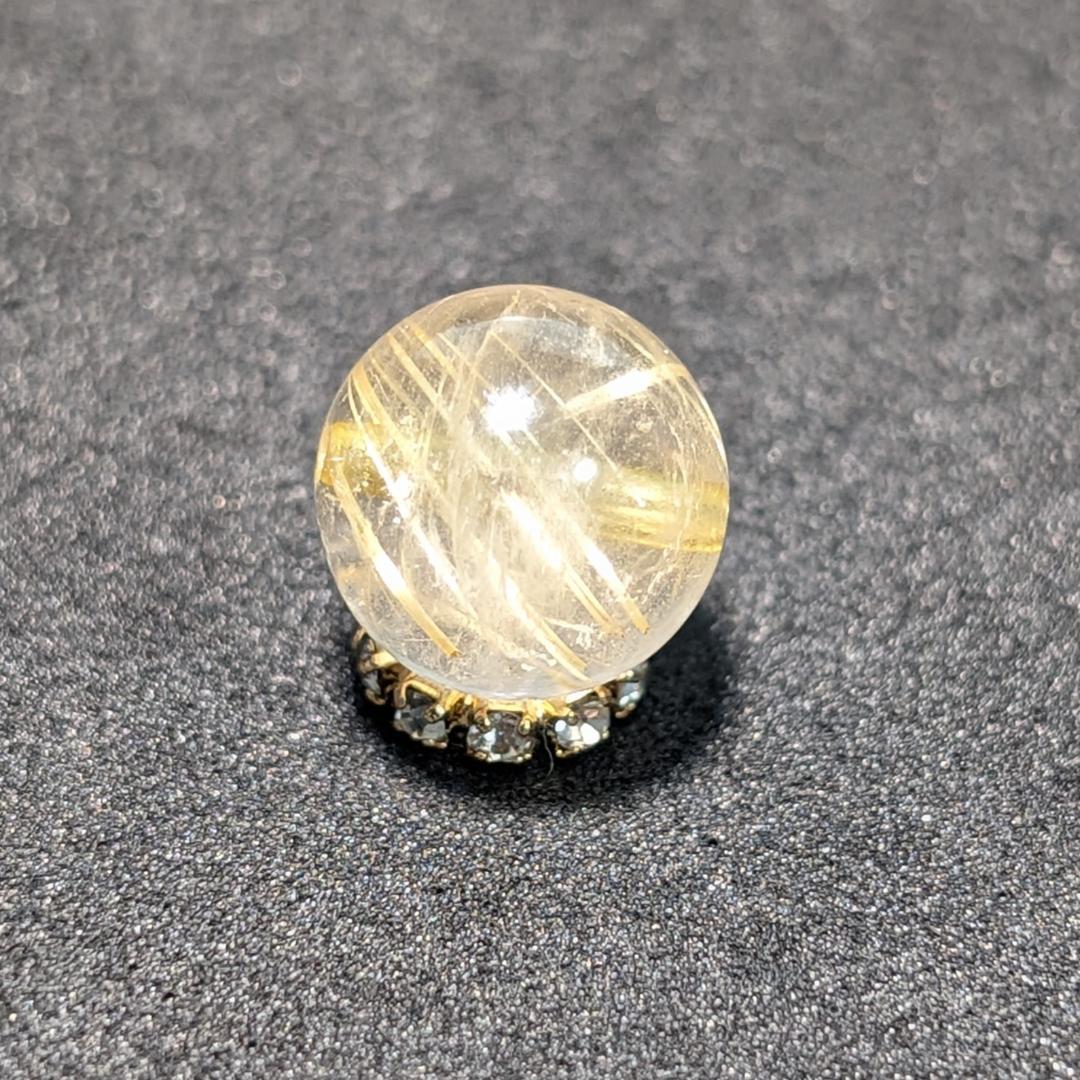 一点物【針の入り方が美しい】タイチンルチル 10ミリ 粒売り 貫通穴あり