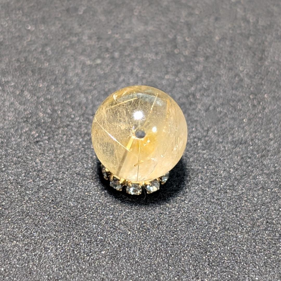 一点物【針の入り方が美しい】タイチンルチル 10ミリ 粒売り 貫通穴あり