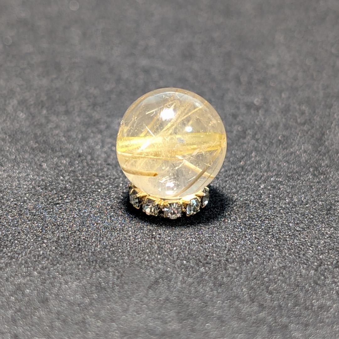 一点物【針の入り方が美しい】タイチンルチル 10ミリ 粒売り 貫通穴あり