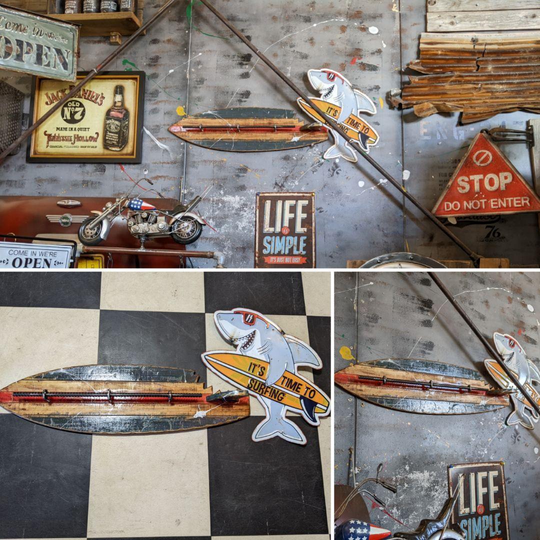 アメリカンヴィンテージ 壁掛け看板とアクセサリーホルダー ハンガーロッド