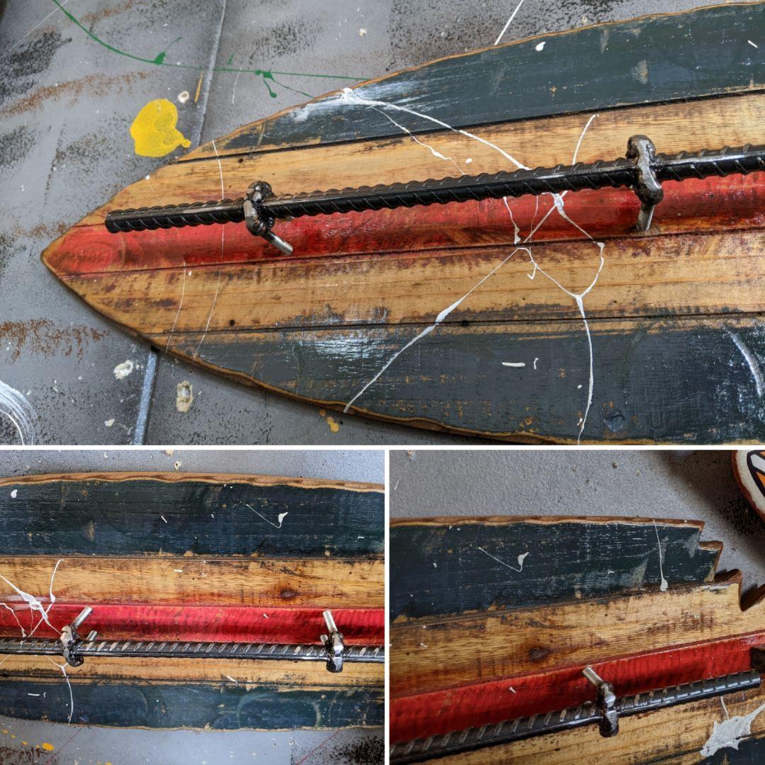 アメリカンヴィンテージ 壁掛け看板とアクセサリーホルダー ハンガーロッド