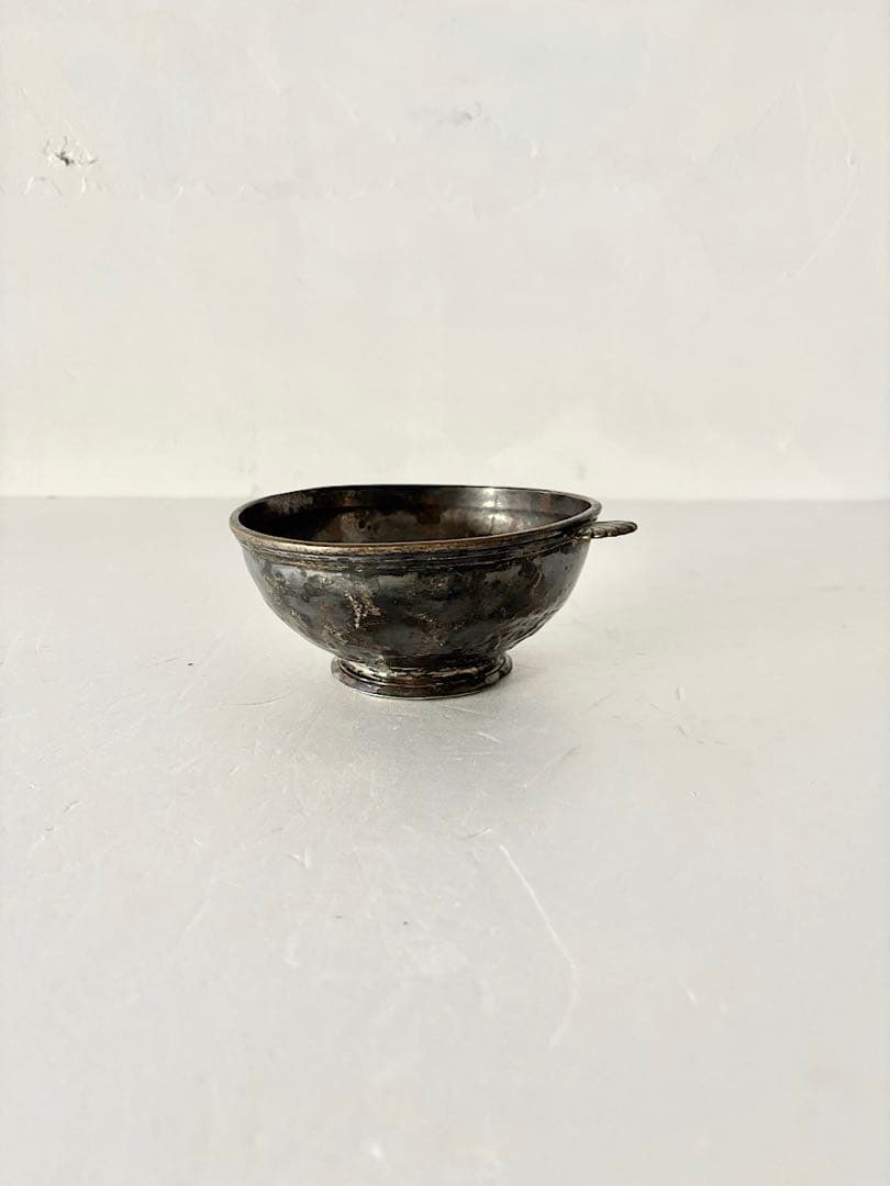 【フランスアンティーク】19世紀　　ピューター　持ち手付き　小鉢