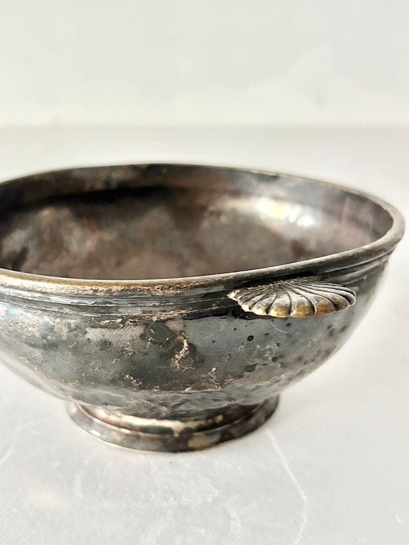 【フランスアンティーク】19世紀　　ピューター　持ち手付き　小鉢