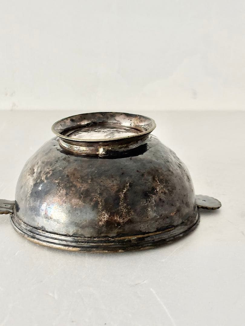 【フランスアンティーク】19世紀　　ピューター　持ち手付き　小鉢