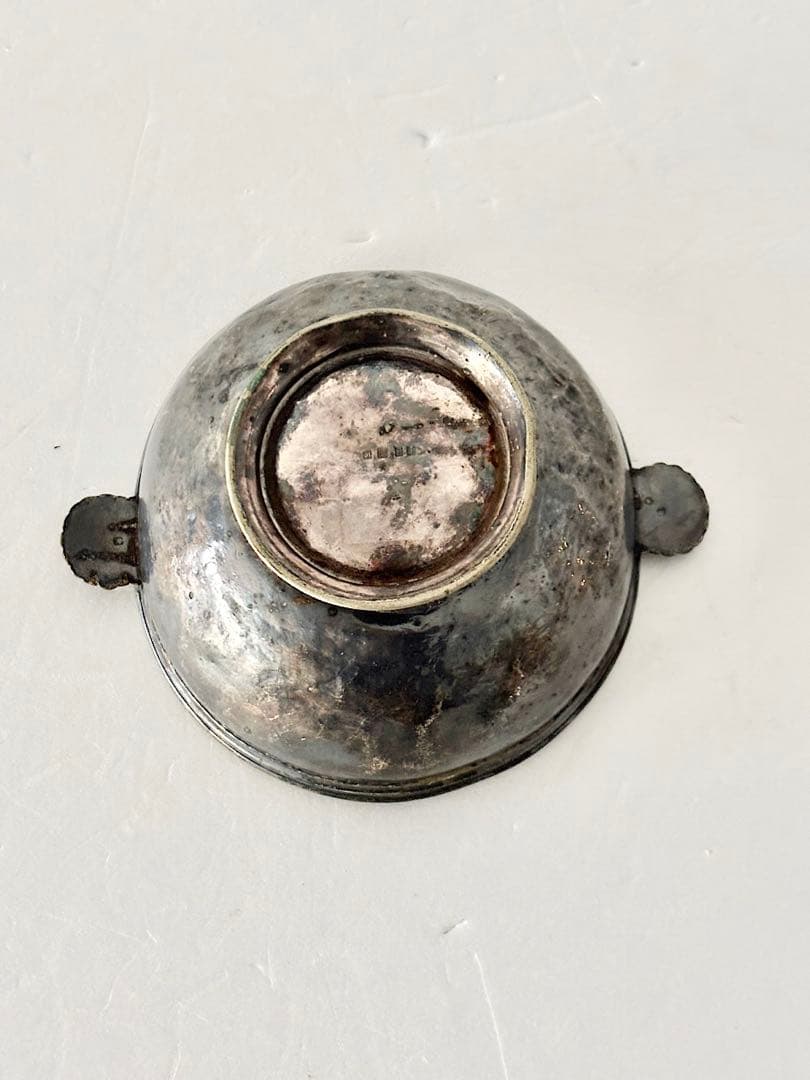 【フランスアンティーク】19世紀　　ピューター　持ち手付き　小鉢