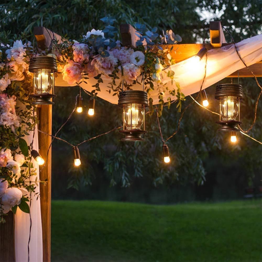 屋外 アンティーク ランタン ガーデンライト ソーラー 暖色