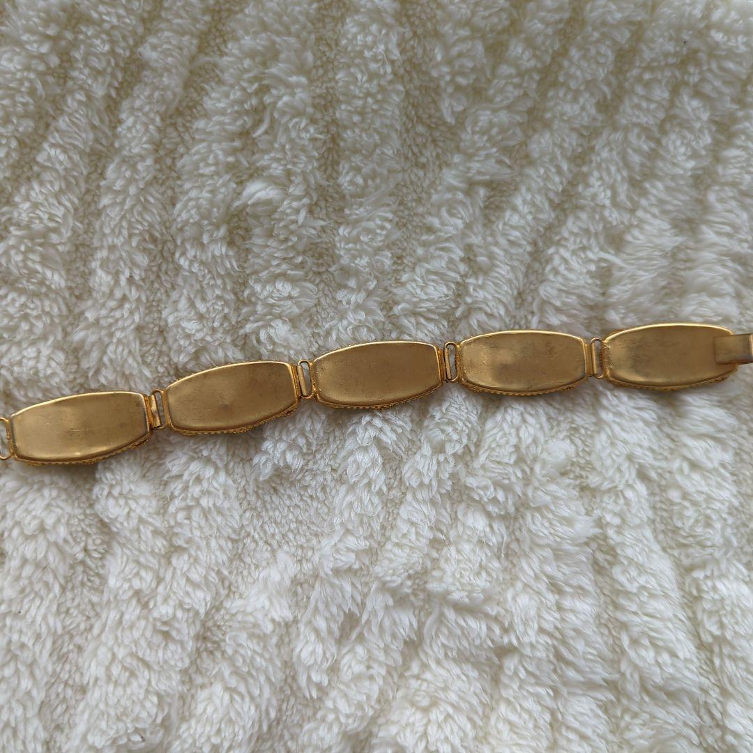 ヴィンテージ マイクロモザイクカラフル花模様ブレスレット