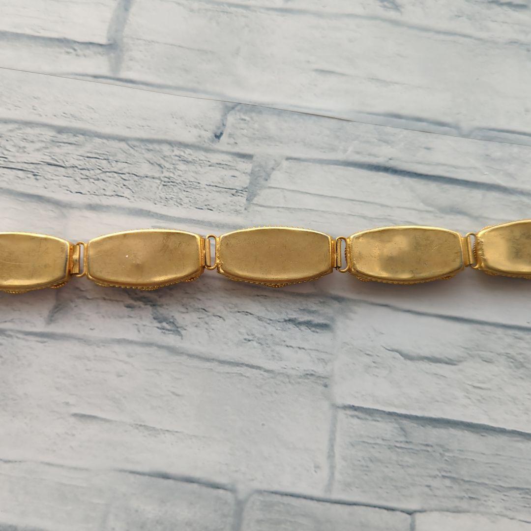 ヴィンテージ マイクロモザイクカラフル花模様ブレスレット