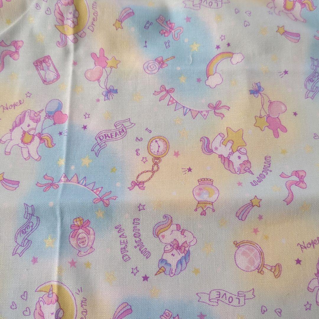 2026年　入園入学３点セット　ユニコーン　水色系　　レッスンバッグ　体操着袋