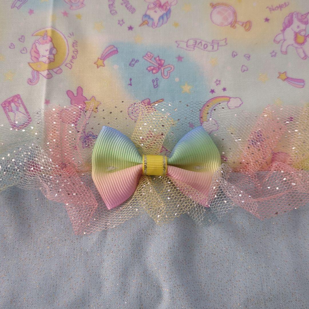 2026年　入園入学３点セット　ユニコーン　水色系　　レッスンバッグ　体操着袋