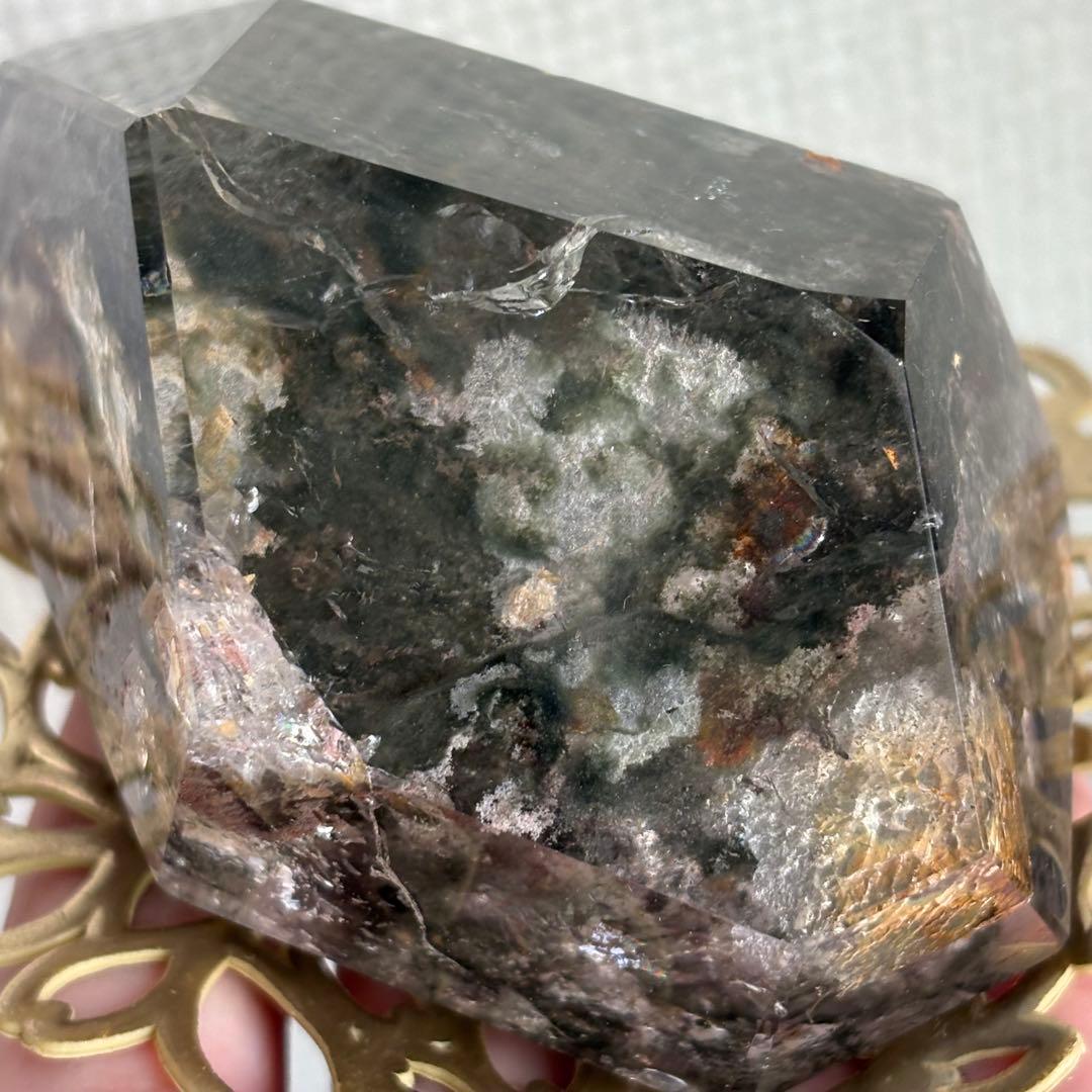 天然石 グリーン四季ガーデンクォーツ フリーフォーム置物285g