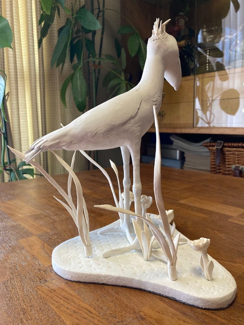 ハシビロコウ オブジェ　粘土　フィギュア 置物　ハンドメイド　鳥