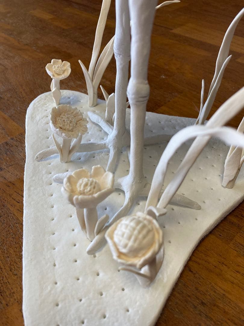 ハシビロコウ オブジェ　粘土　フィギュア 置物　ハンドメイド　鳥