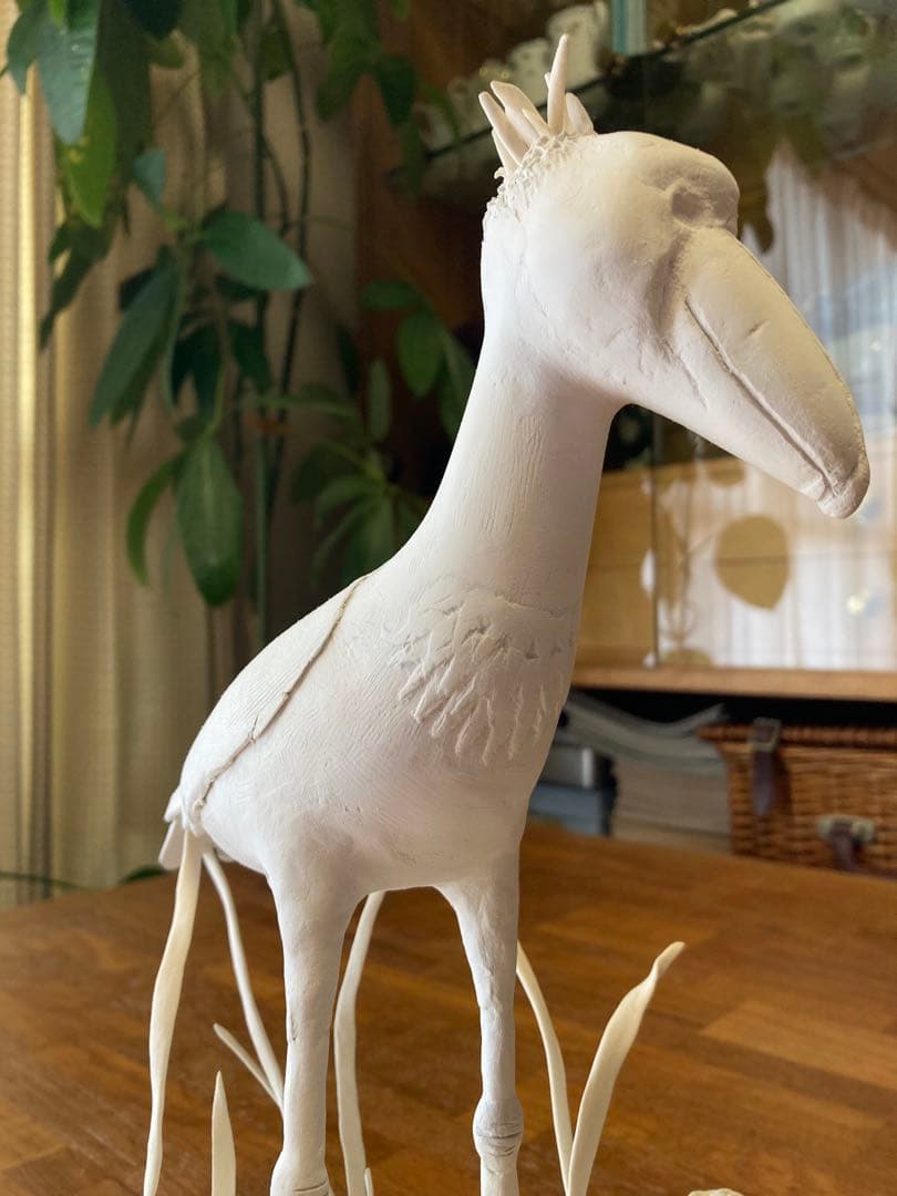 ハシビロコウ オブジェ　粘土　フィギュア 置物　ハンドメイド　鳥