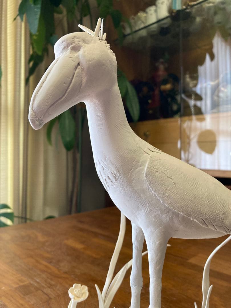 ハシビロコウ オブジェ　粘土　フィギュア 置物　ハンドメイド　鳥
