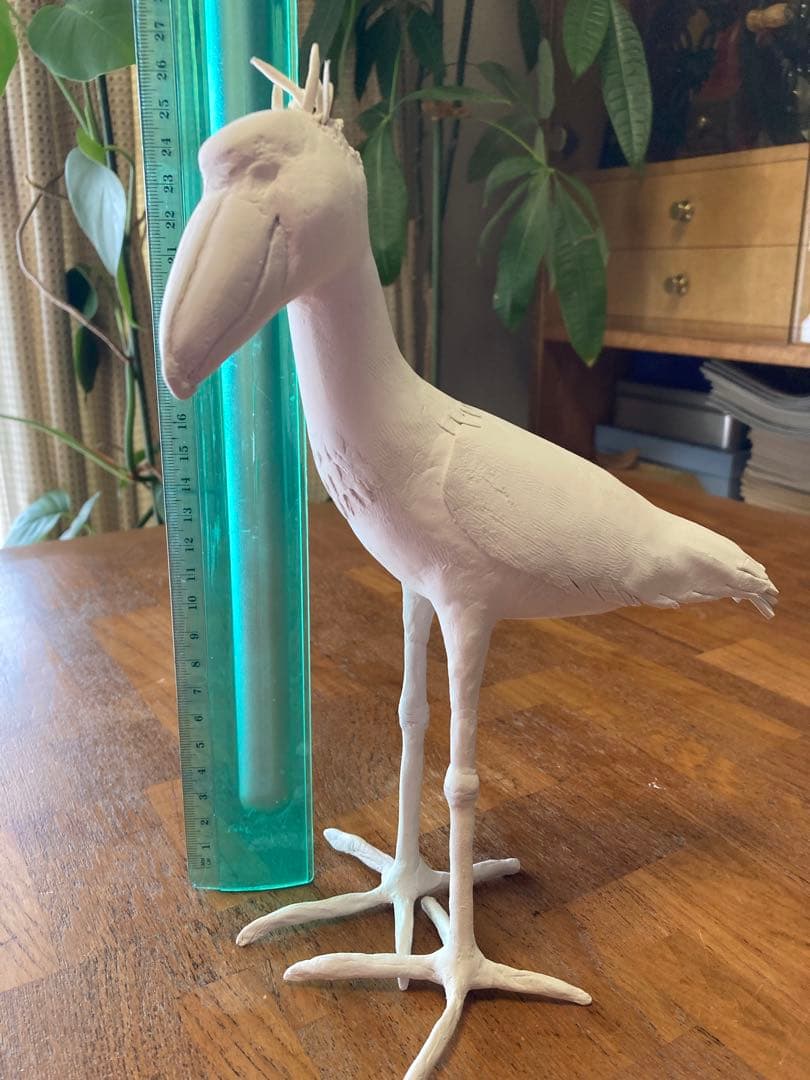ハシビロコウ オブジェ　粘土　フィギュア 置物　ハンドメイド　鳥