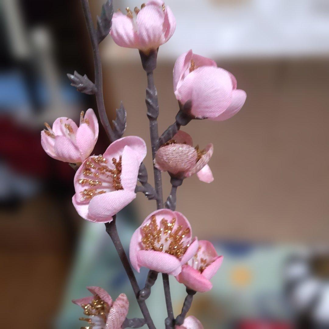 うさぎの雛人形 赤と緑 桜の花付き