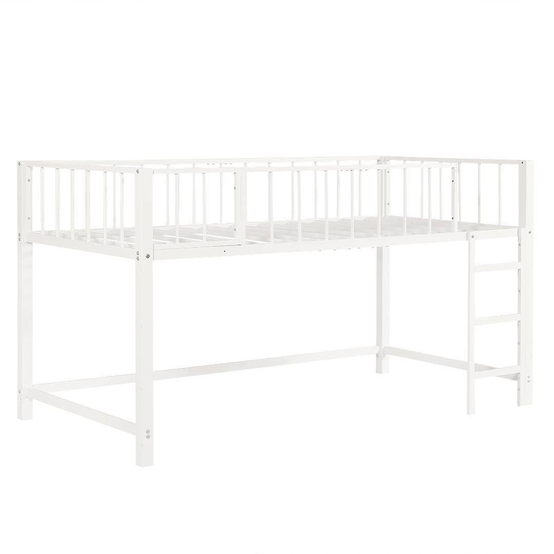 限定価格！ロフトベッド　スチール製　左右入れ替え　子供部屋に適用　WHITE